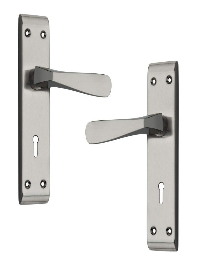 شريدا طقم مقبض قفل باب فولاذي من SHRIDA مع جسم قفل نحاسي مع 3 مفاتيح / أقفال أبواب نقر للباب الرئيسي / قفل باب غرفة النوم / أقفال الأبواب الرئيسية للمنزل (تشطيب SS، مارفل (506)) - Image 2